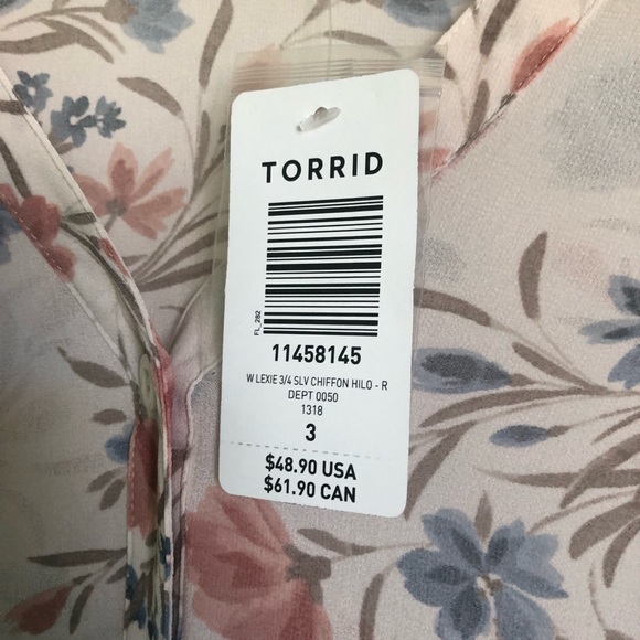 Hi Low Very Light Flowery Blouse - Picture 2 of 2